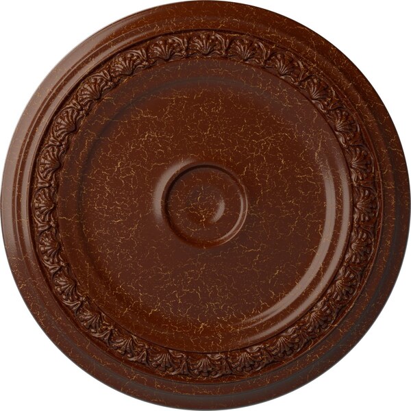Ekena Millwork Carlsbad Ceiling Medallion (Canopies up to 5 1/2"), 31 1/8"OD x 1 1/2"P, Burnished Mahogany Crackle CM31CABMC - main